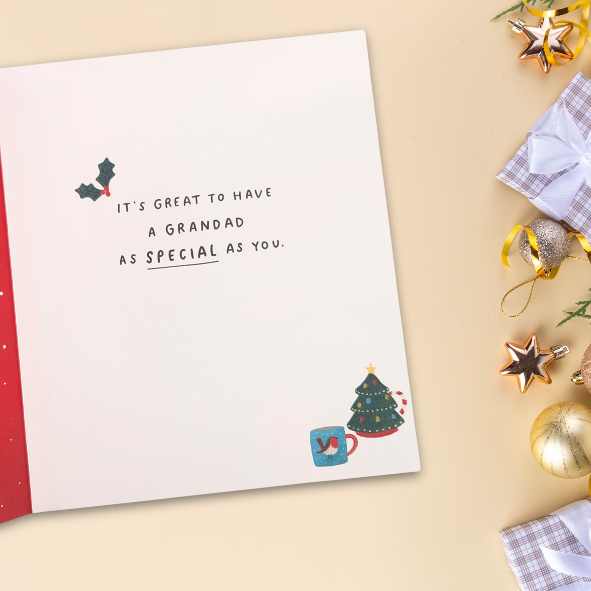 Grandad Christmas Card - Kraft Illustrations