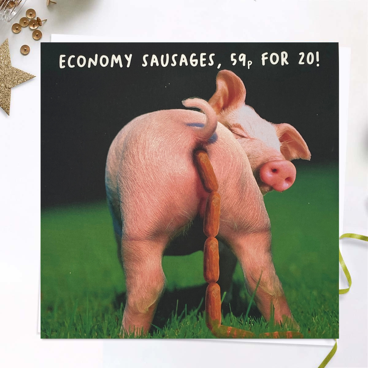 Virtual Safari Funny Birthday Card - Economy Sausages
