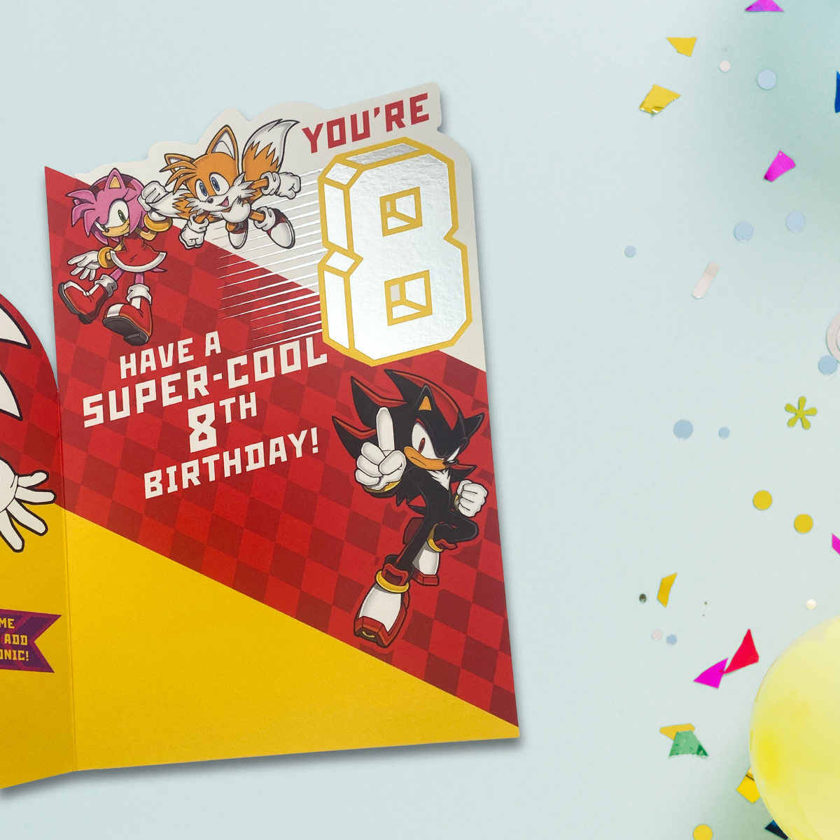 8th Birthday Card - Sonic The Hedgehog