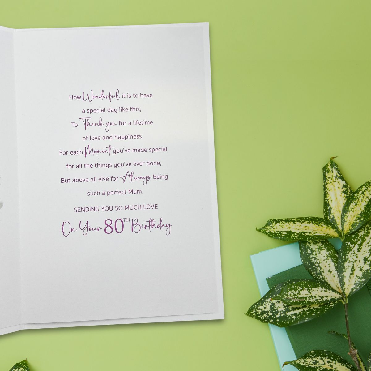 Mum 80th Birthday Card - Floral Bouquet