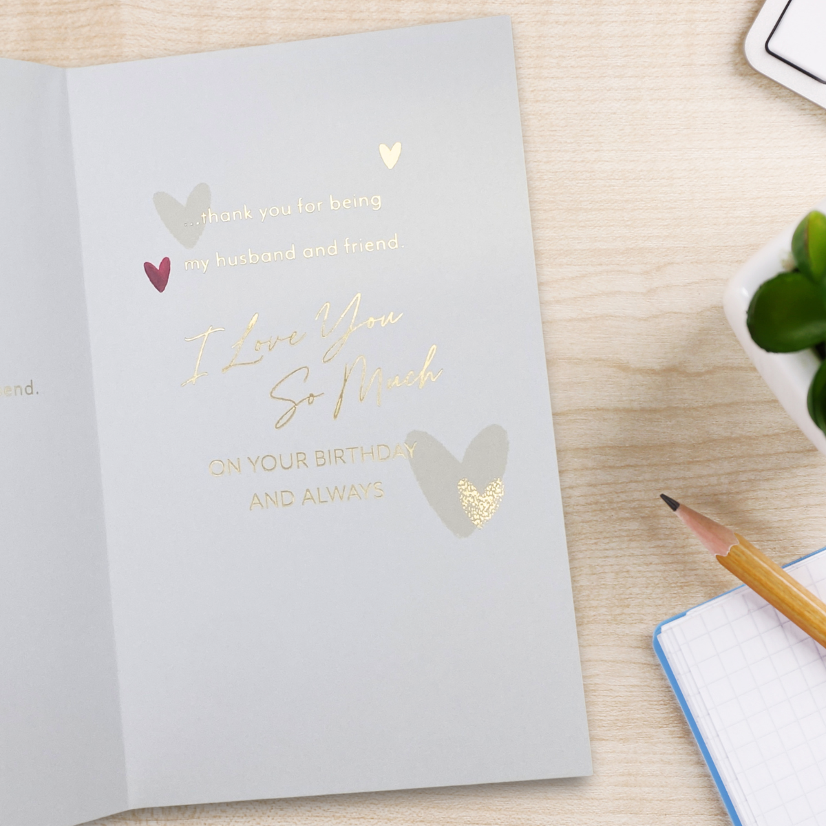 Husband Birthday Card - Thank You Large