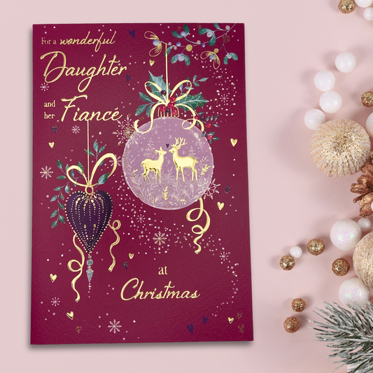 Daughter & Fiancé Christmas Card - Moonstone