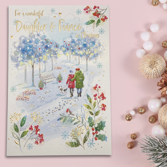 Daughter & Fiancé Christmas Card - Awash With Colour