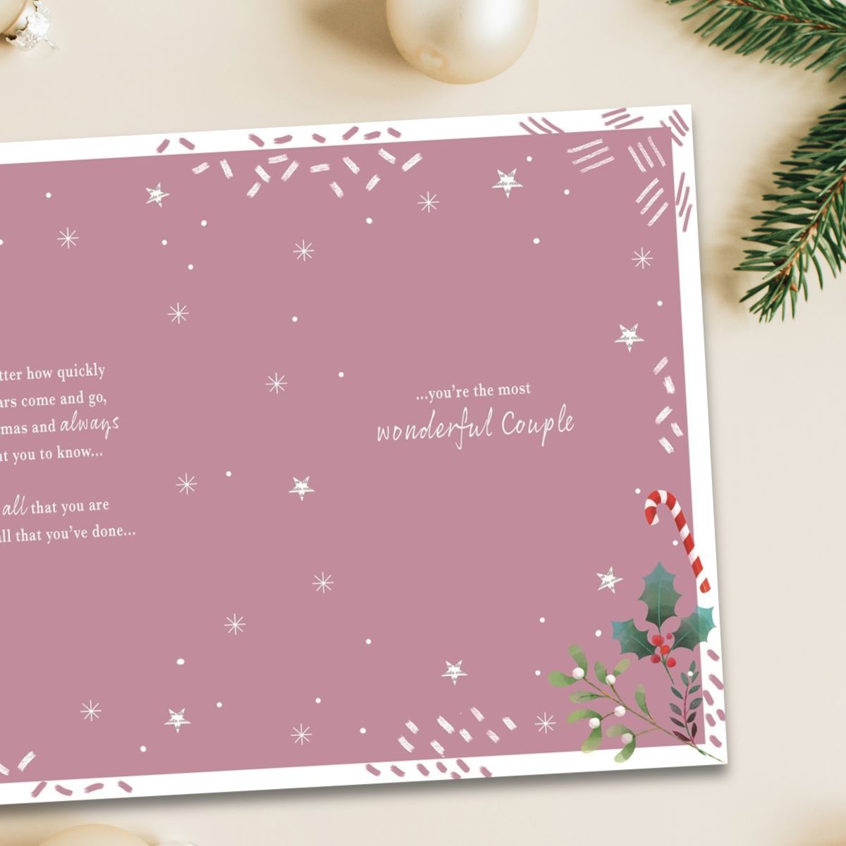Special Couple Christmas Card - Most Especially For You