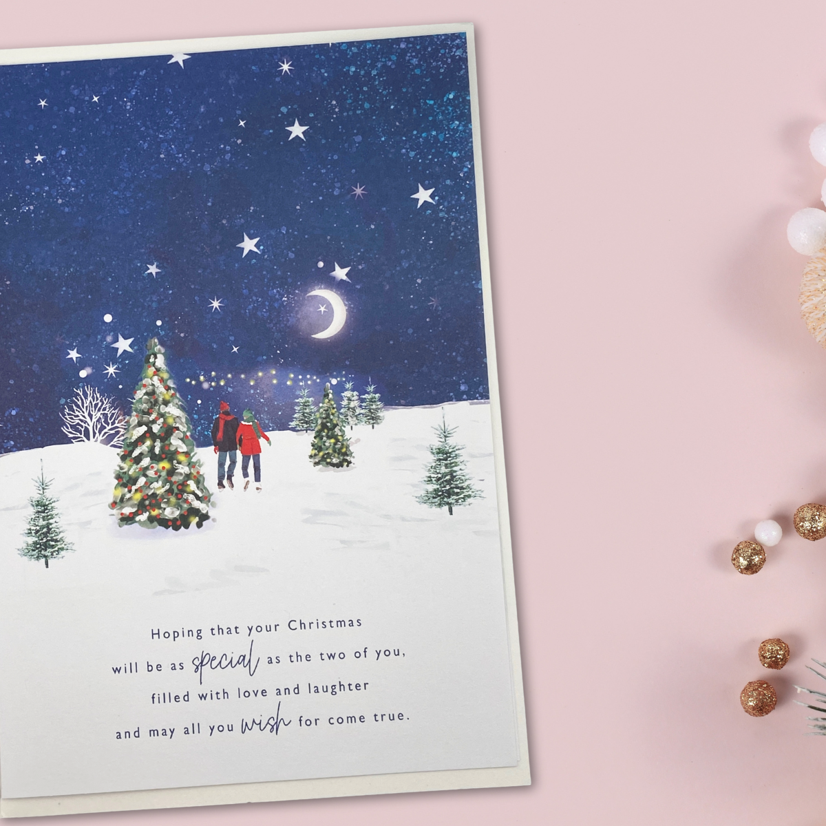 Daughter & Son-In-Law Christmas Card - Cut Out Heart