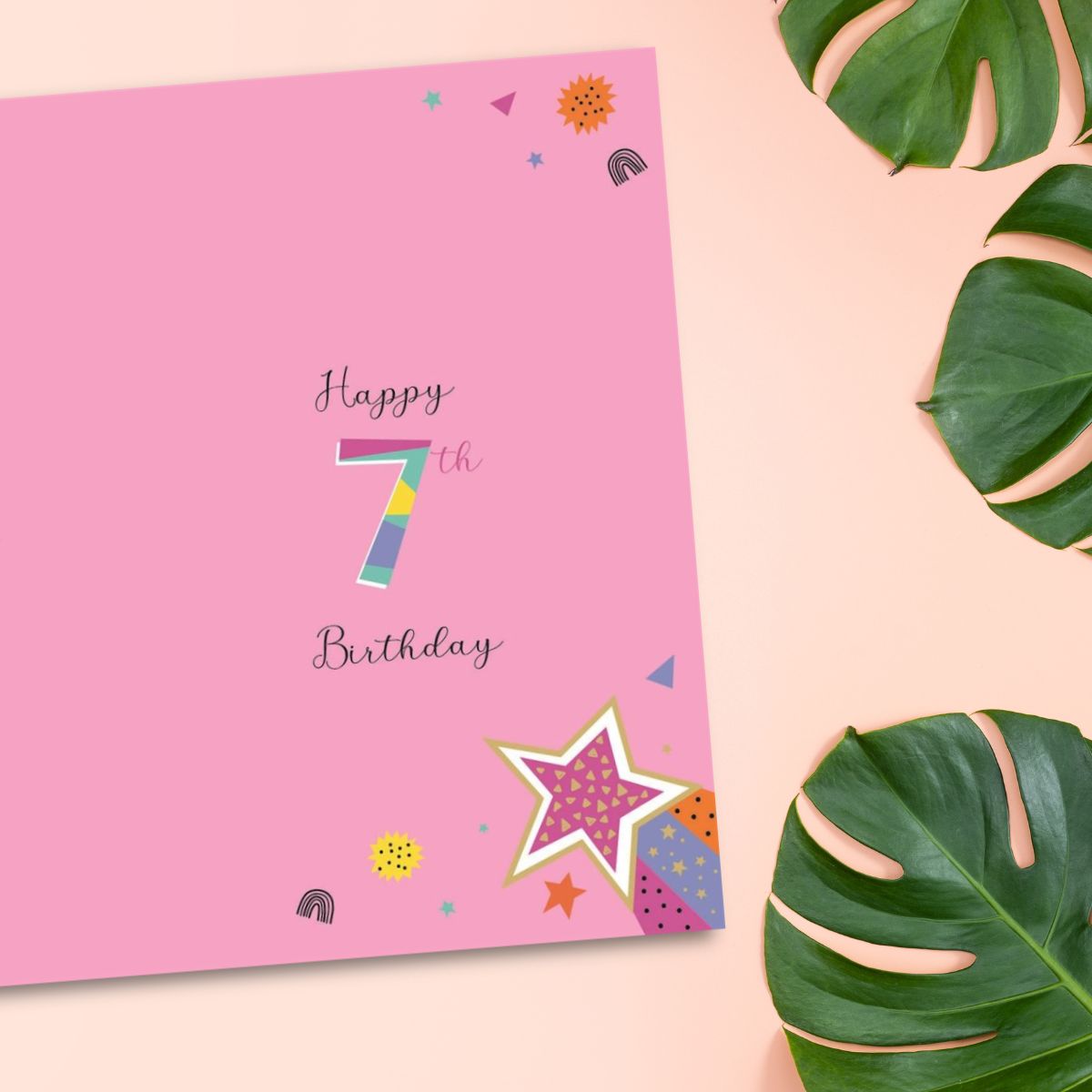 Great Granddaughter 7th Birthday Card - Wonderful Wishes