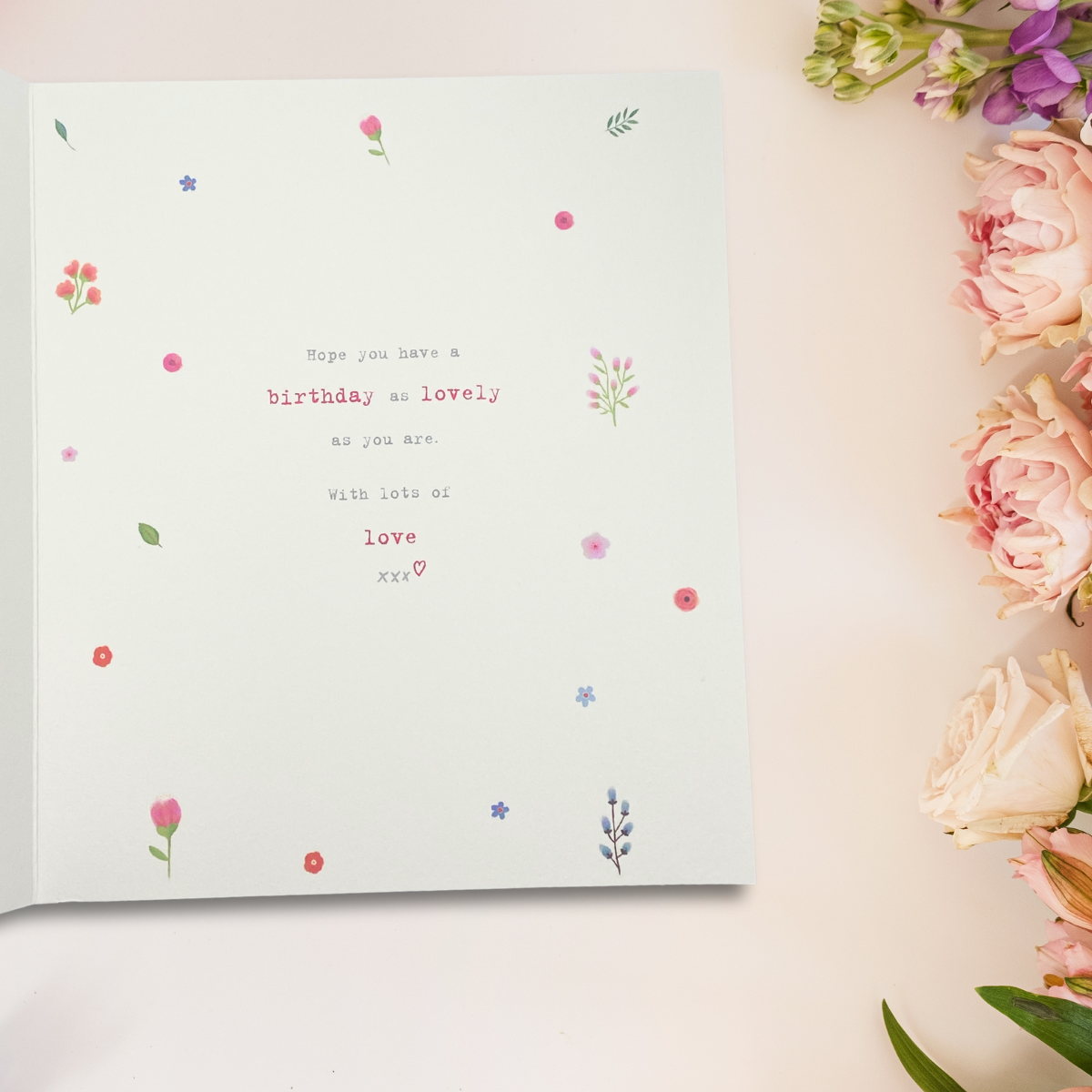 Grandma Birthday Card - Boofle Bear With Flower