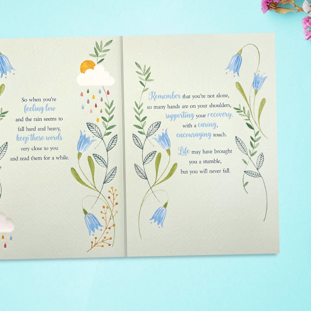 Inside image showing two further decorated pages with text