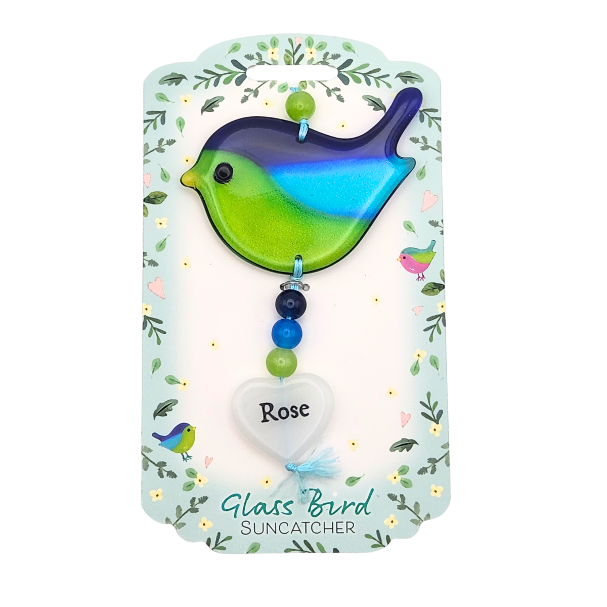 Glass Bird Suncatcher - Rose