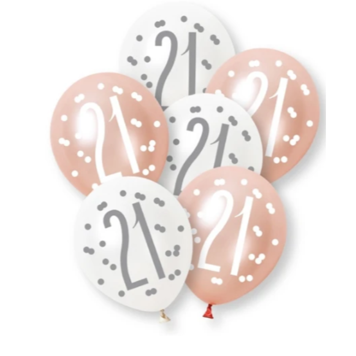 Unique Balloons - 6 x 12" Age 21 Rose Gold Glitz
