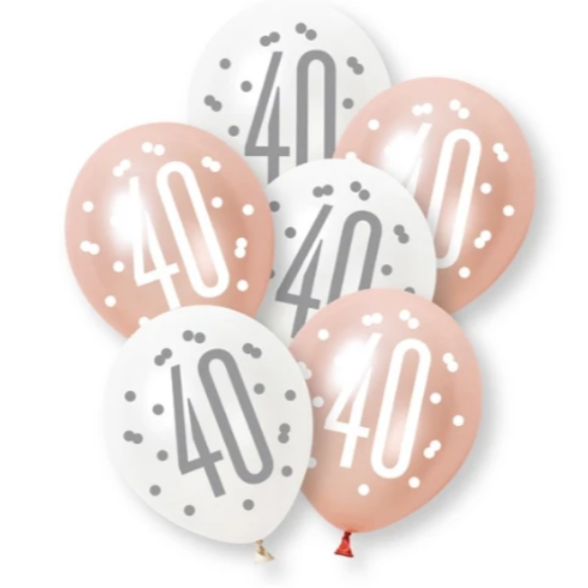 Unique Balloons - 6 x 12" Age 40 Rose Gold Glitz