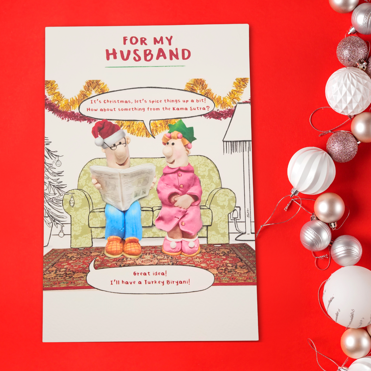 Husband Christmas Card - Model Family Humour
