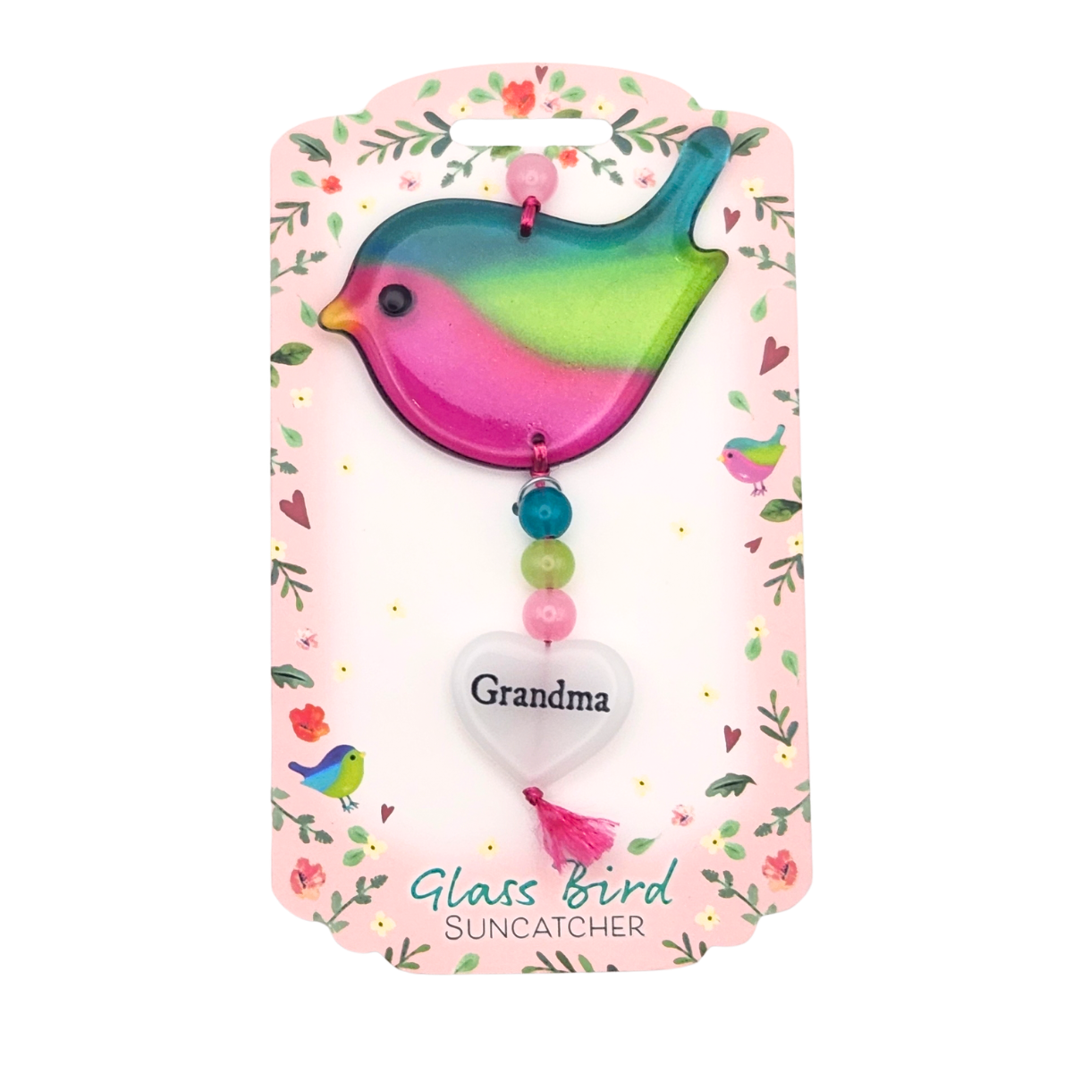 Glass Bird Suncatcher - Grandma