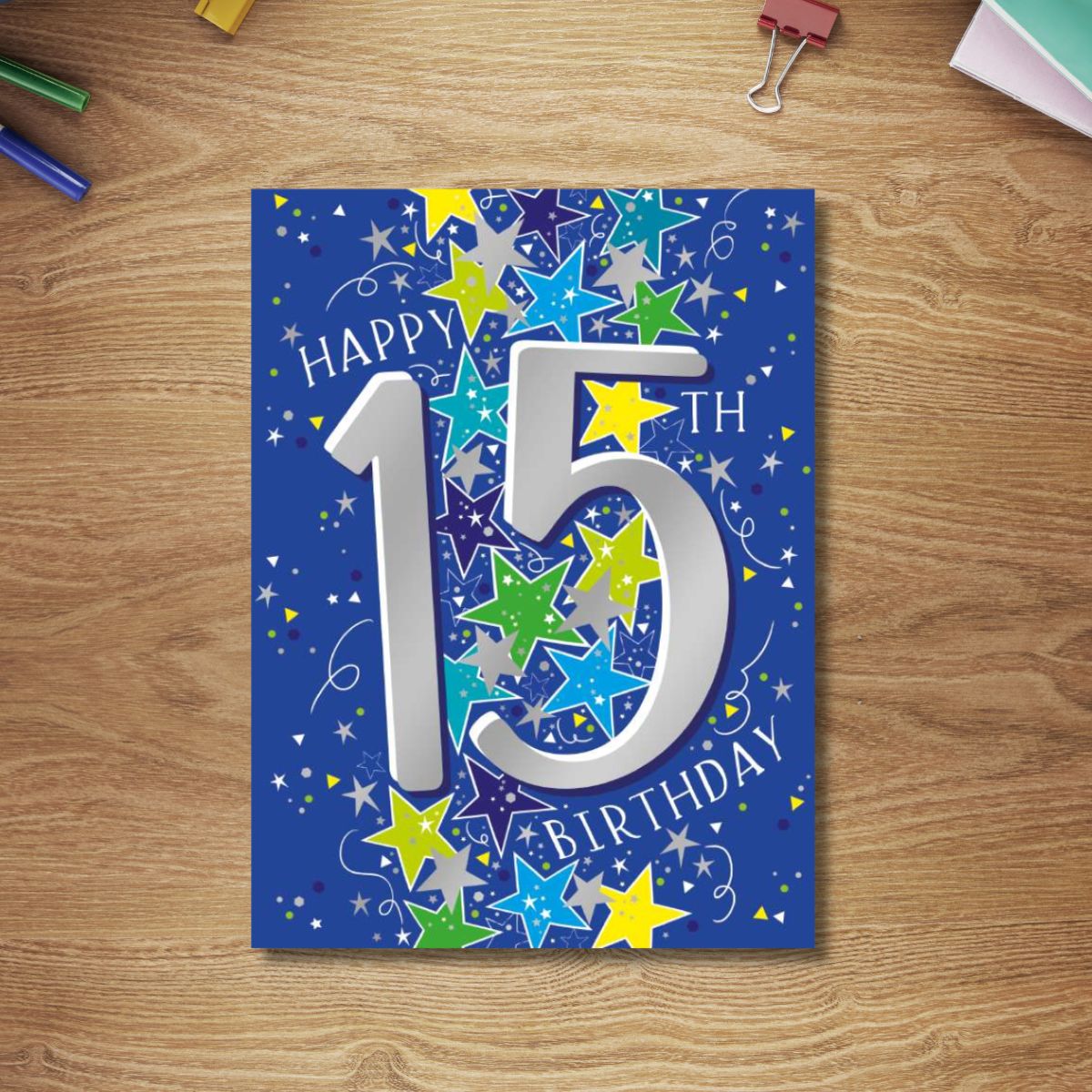 15th Birthday Card - Stars