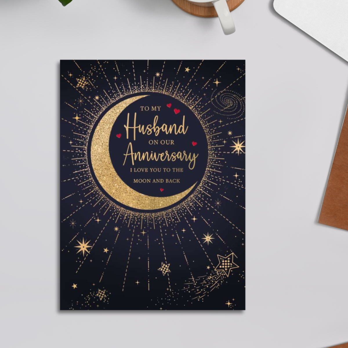 Husband Anniversary Card - To The Moon And Back
