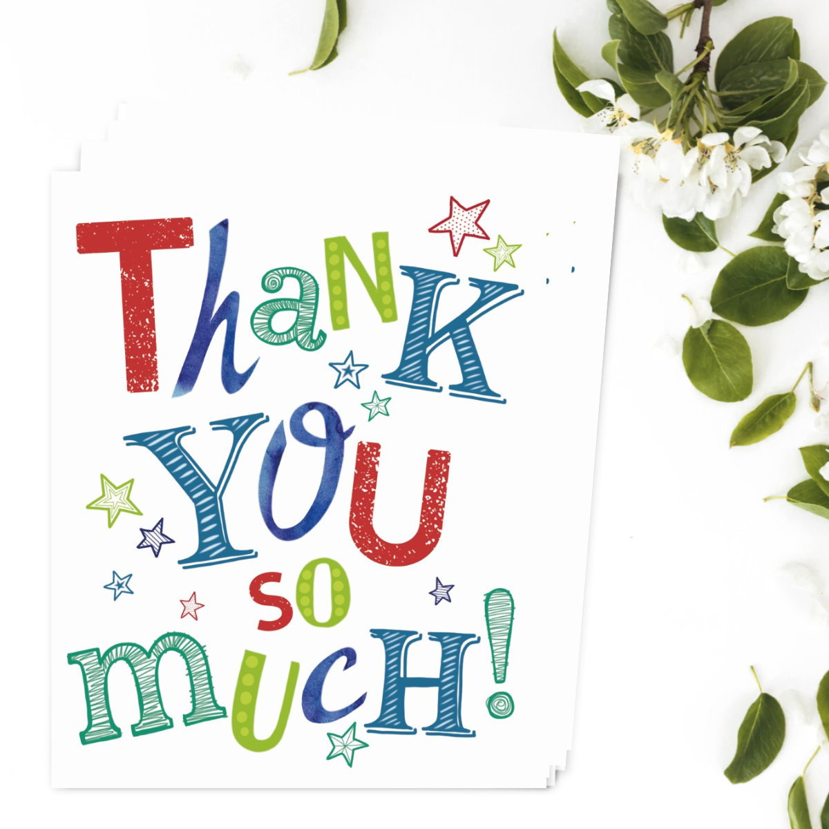 Notelets Thank You - Thank You So Much - Pack of 4