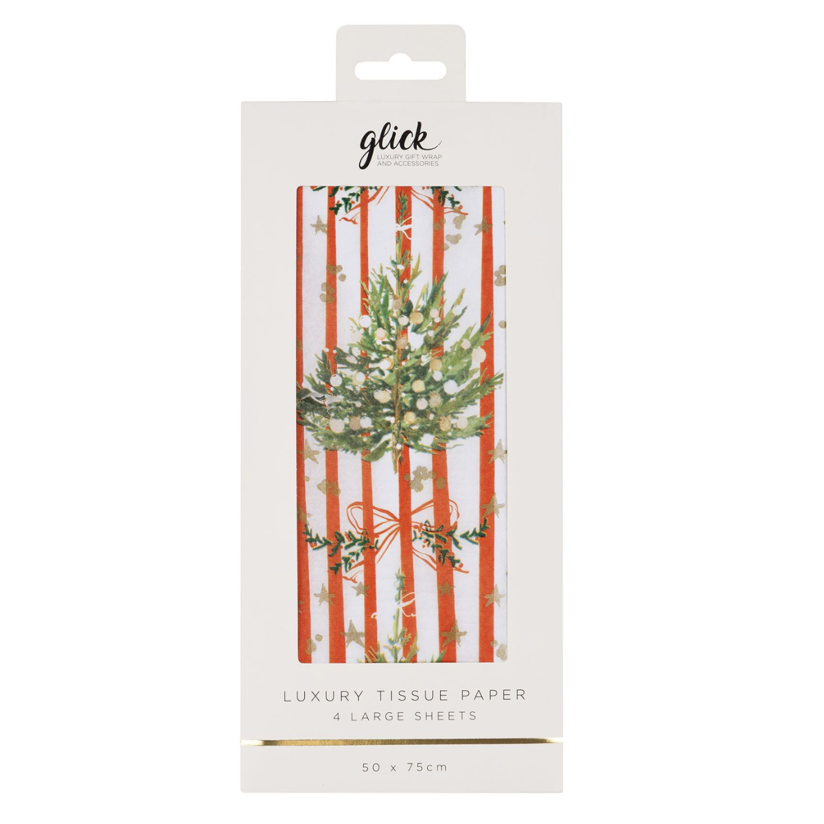 Christmas Printed Tissue Paper - Spruce Red Stripe
