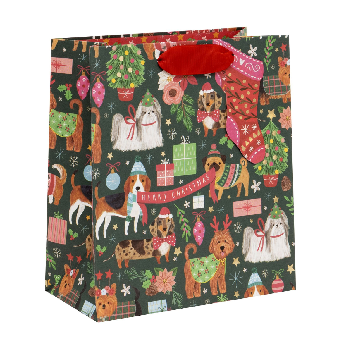 Christmas Gift Bag Medium - Santa Paws
