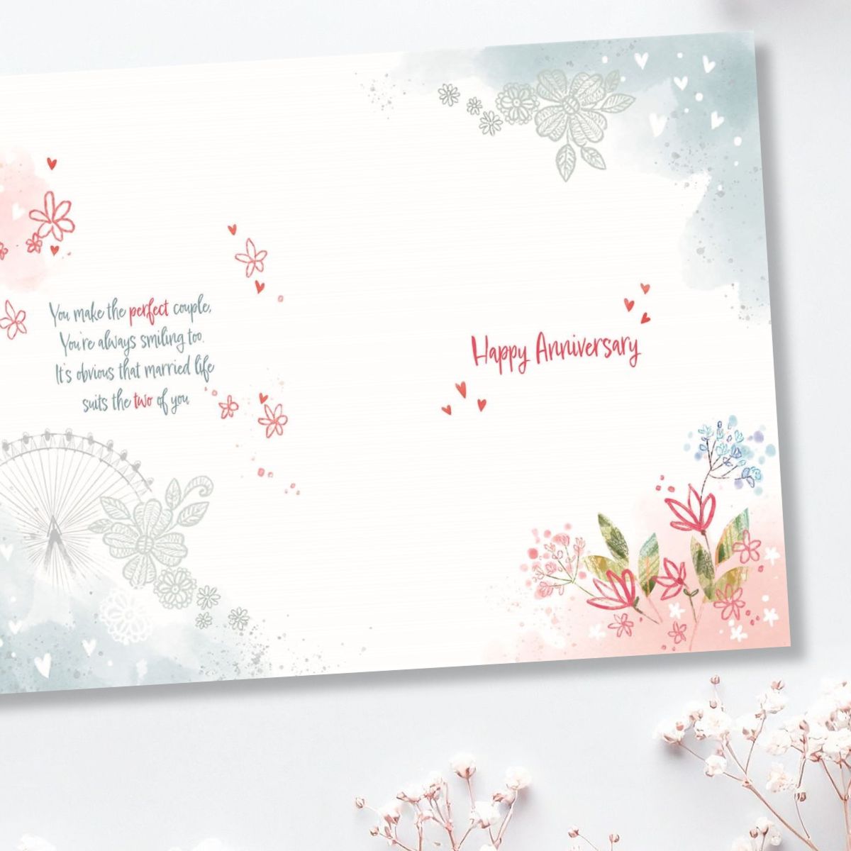 Granddaughter & Husband Wedding Anniversary Card - Awash With Colour