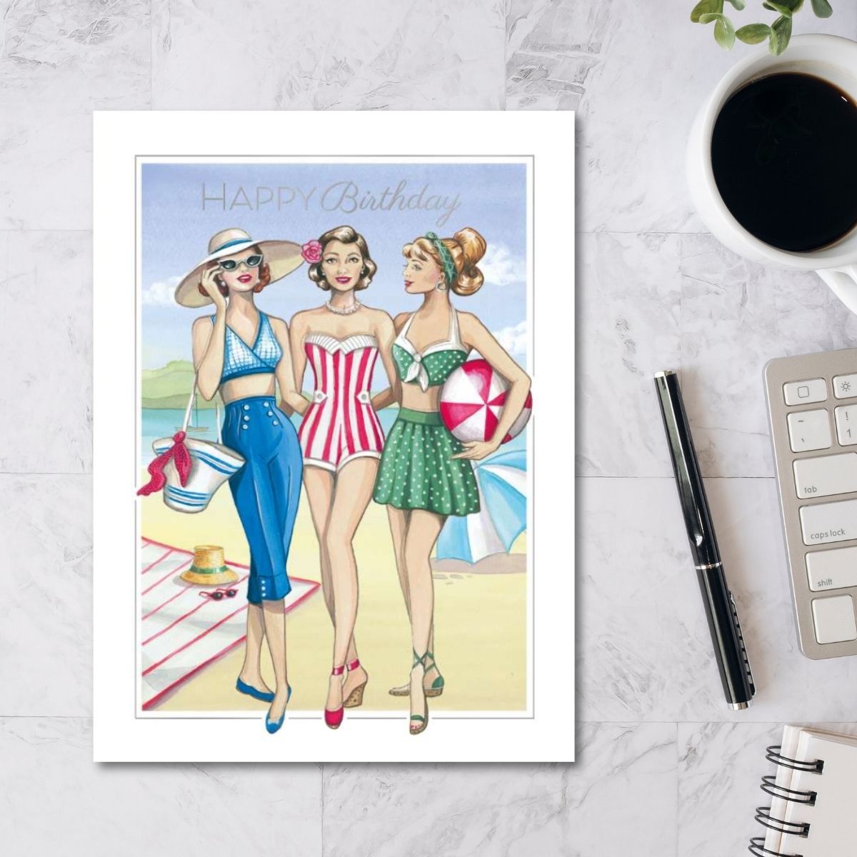 Esprit Birthday Card - Art Deco On The Beach