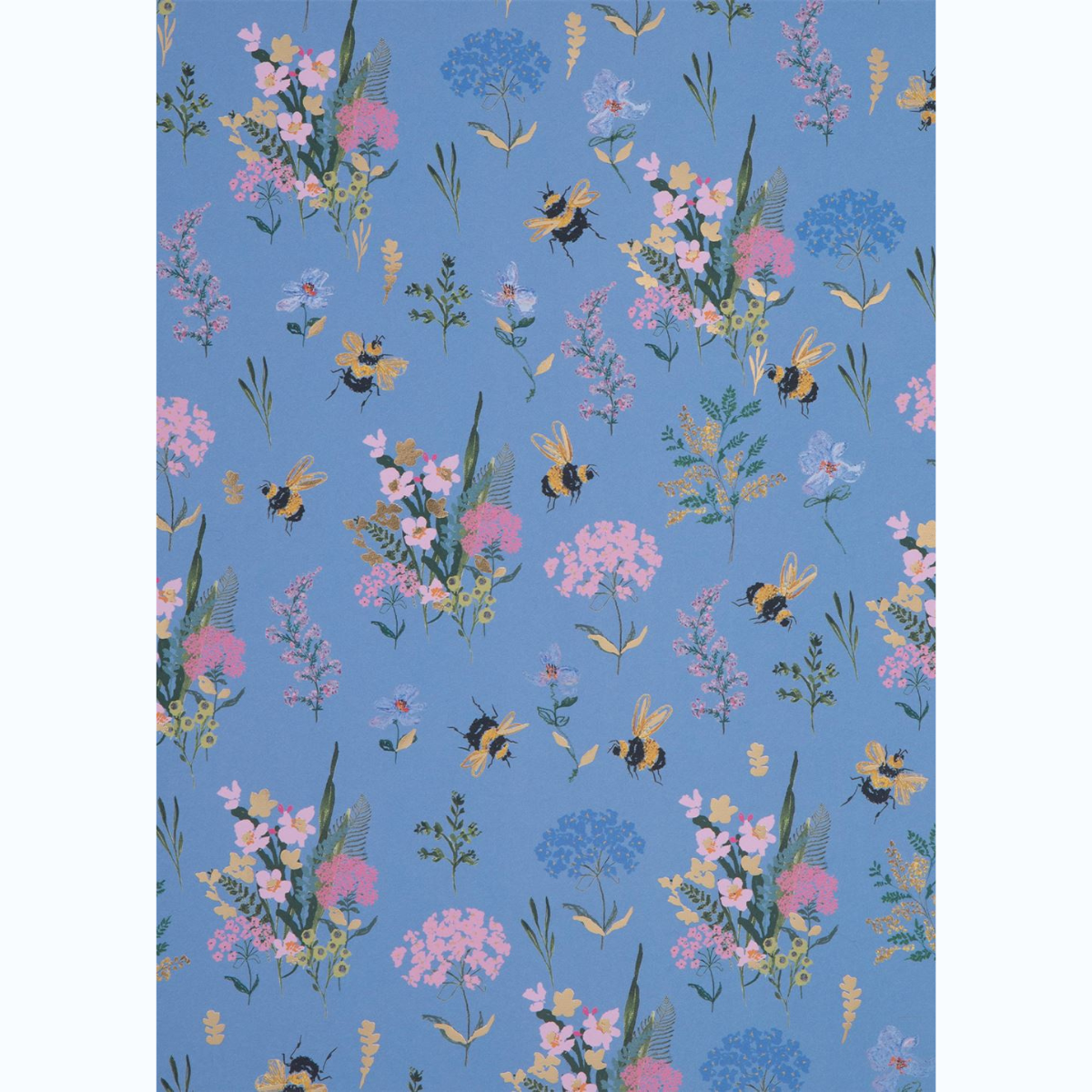 Giftwrap - Luxury Blue Bees Wrapping Paper