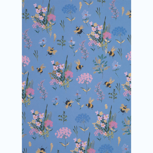 Giftwrap - Luxury Blue Bees Wrapping Paper