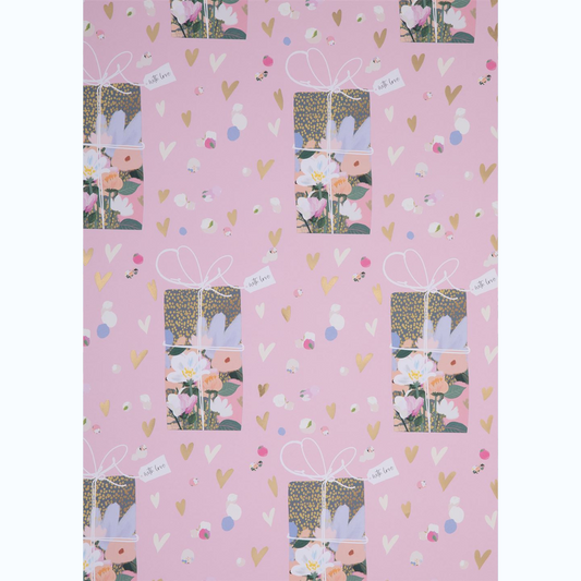 Giftwrap - Luxury Present & Hearts Wrapping Paper