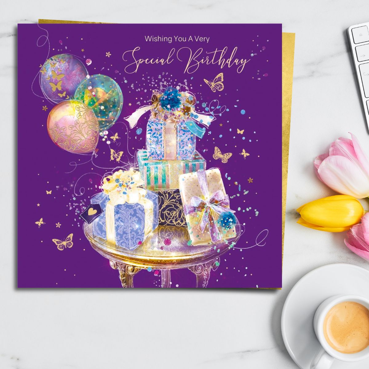 Grace Birthday Card - Balloons & Gifts