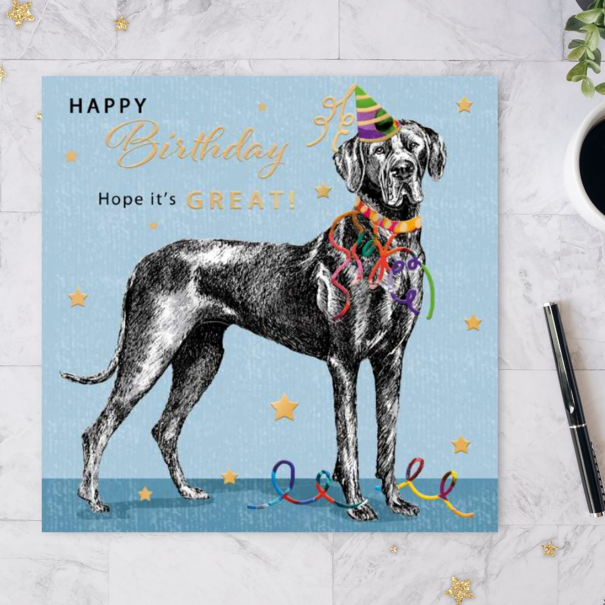 Manomals Birthday Card - Hope It's Great Dog