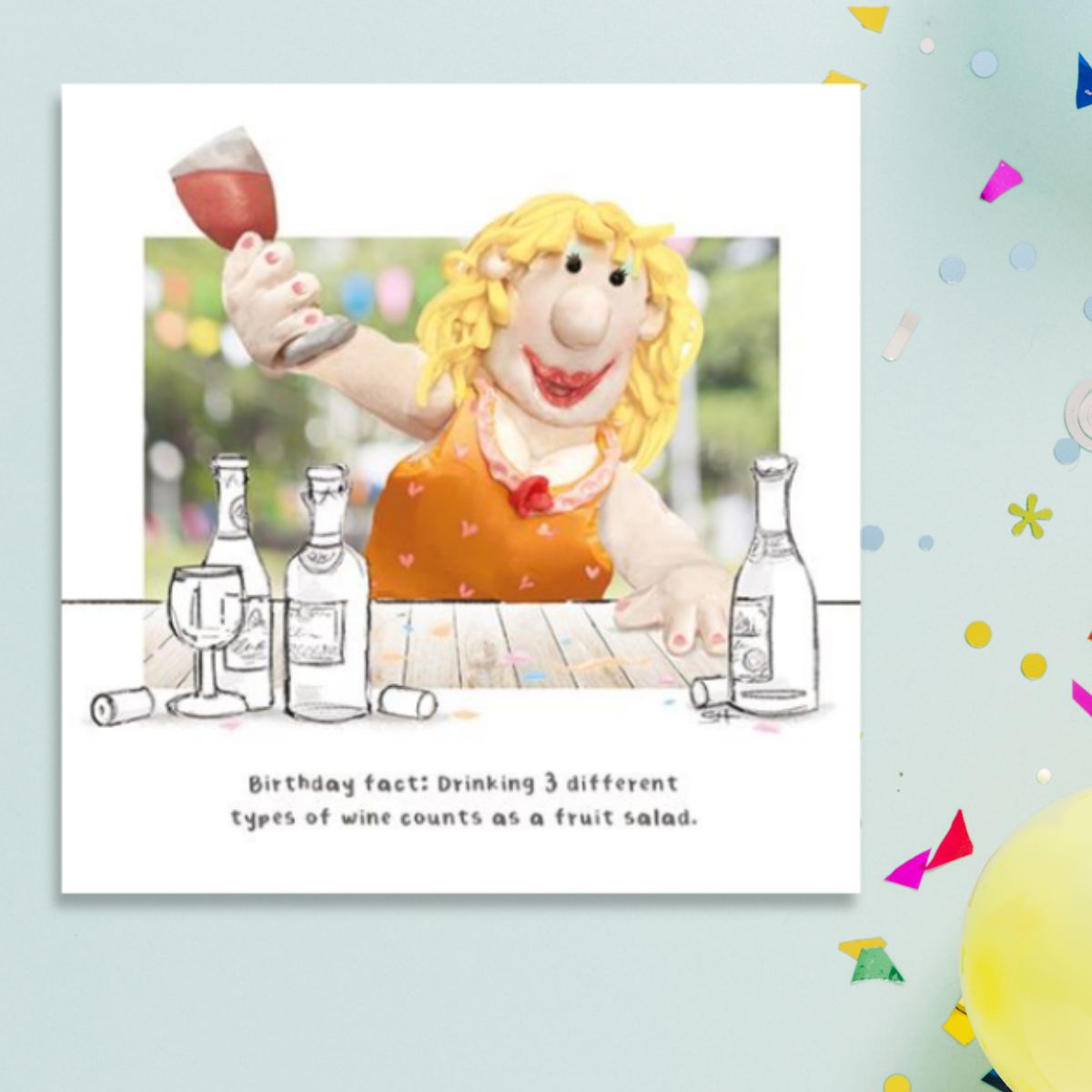 Model Family Funny Birthday Card - Fruit Salad