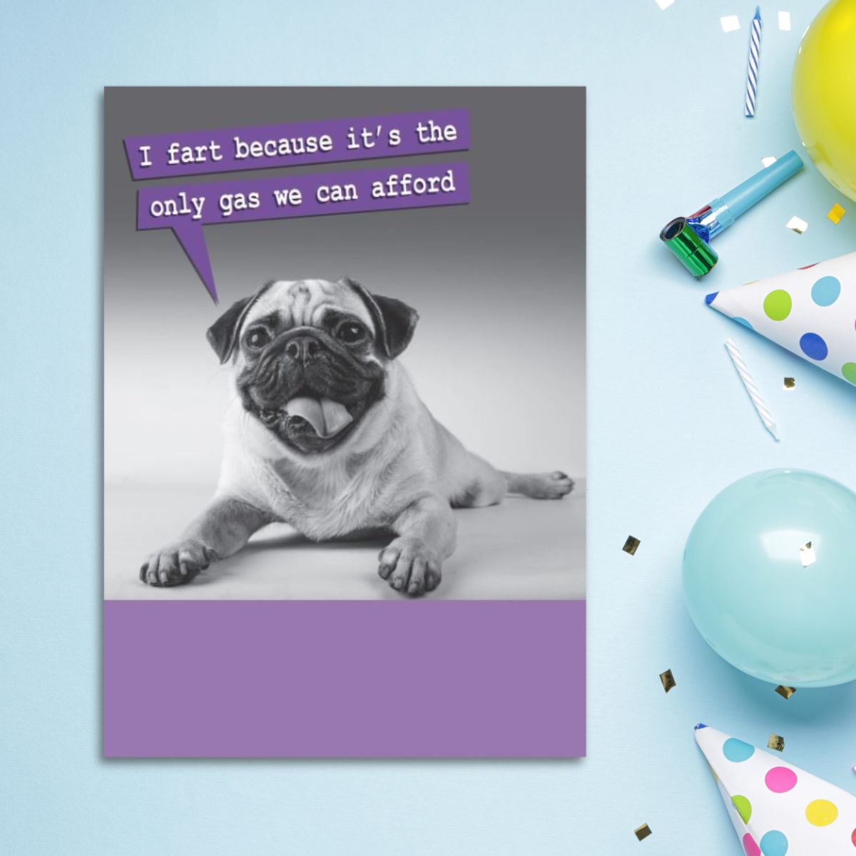 Paw Play Funny Birthday Card - Only Gas We Can Afford