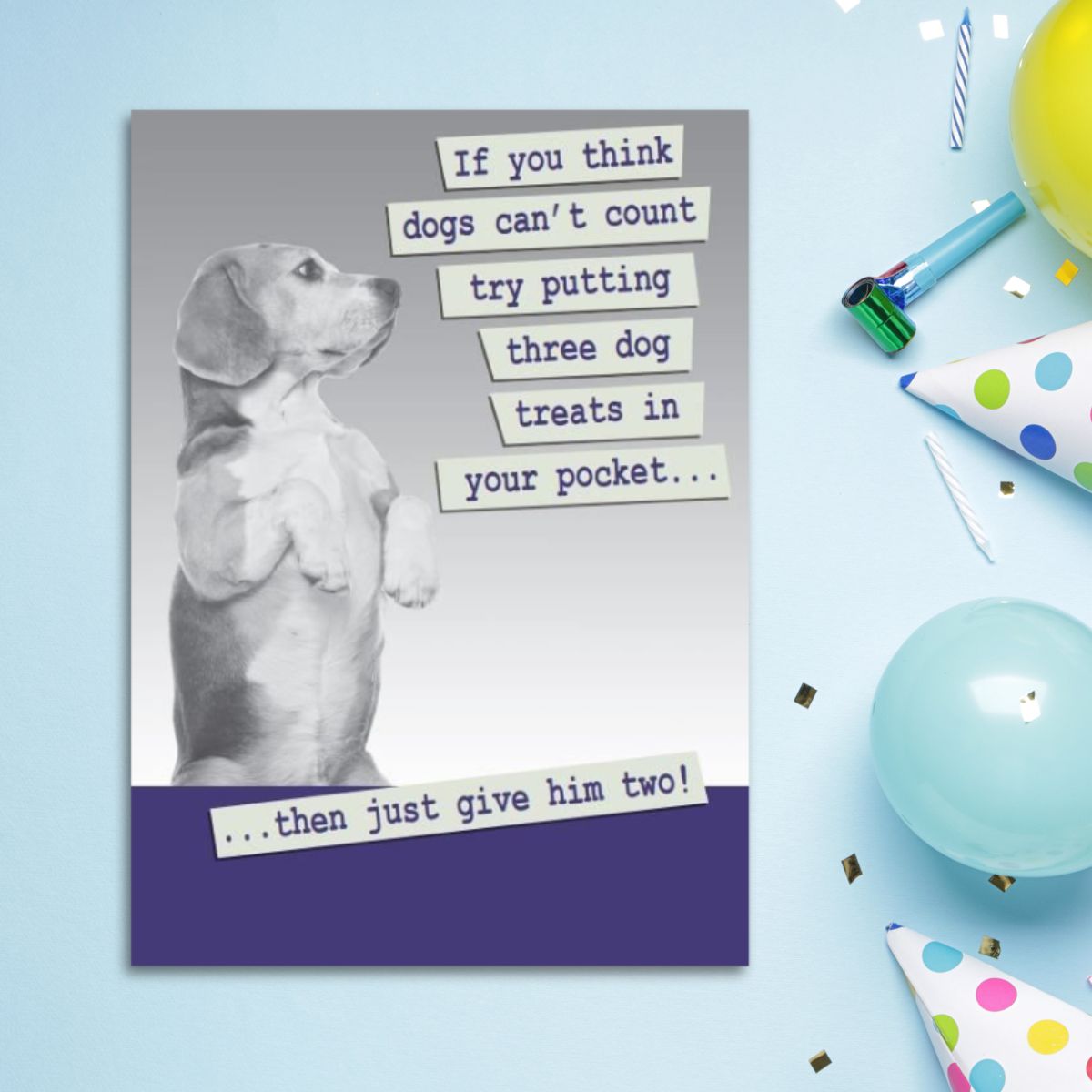 Paw Play Funny Birthday Card - Dog Treats