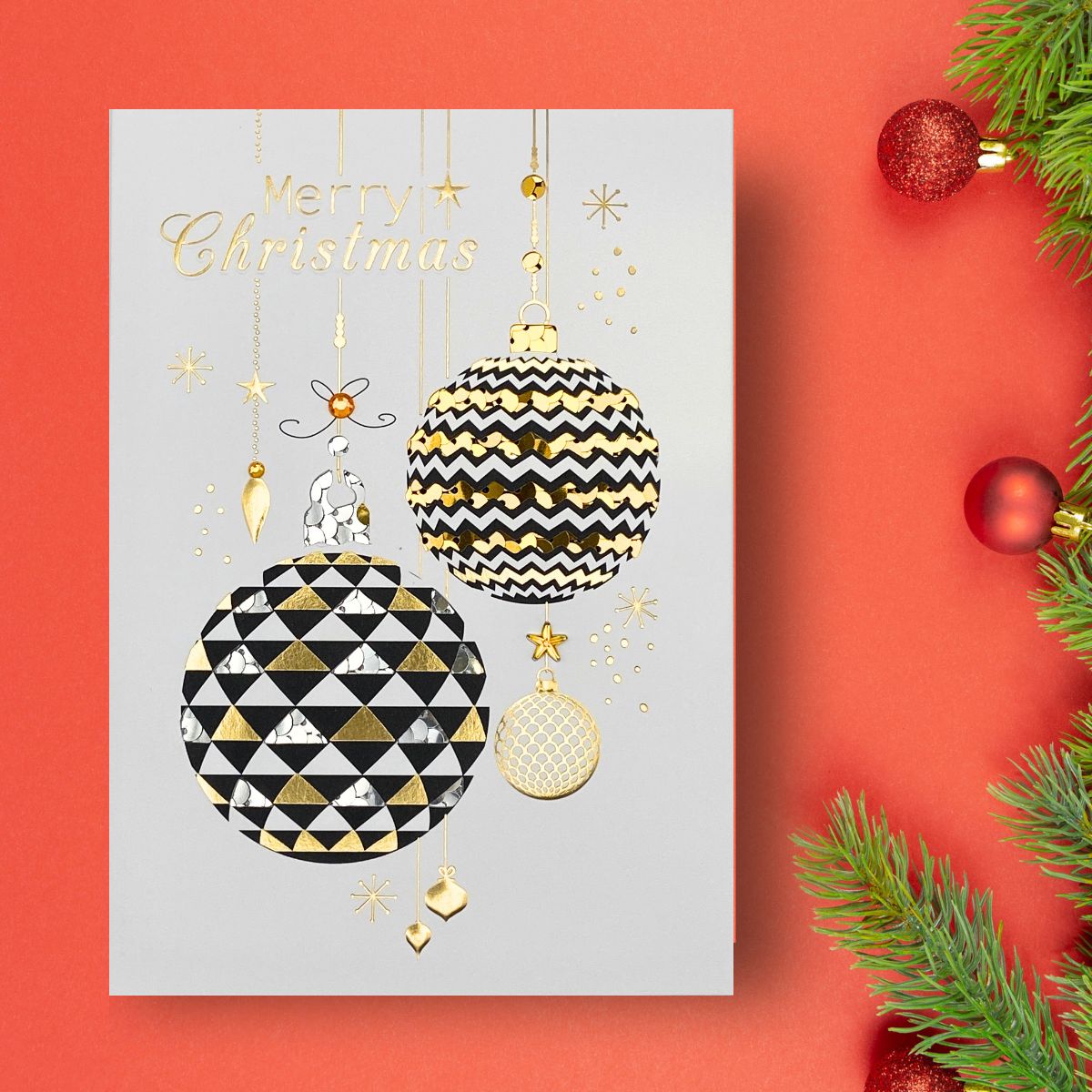 Open Christmas Card - Winter Glow Bauble