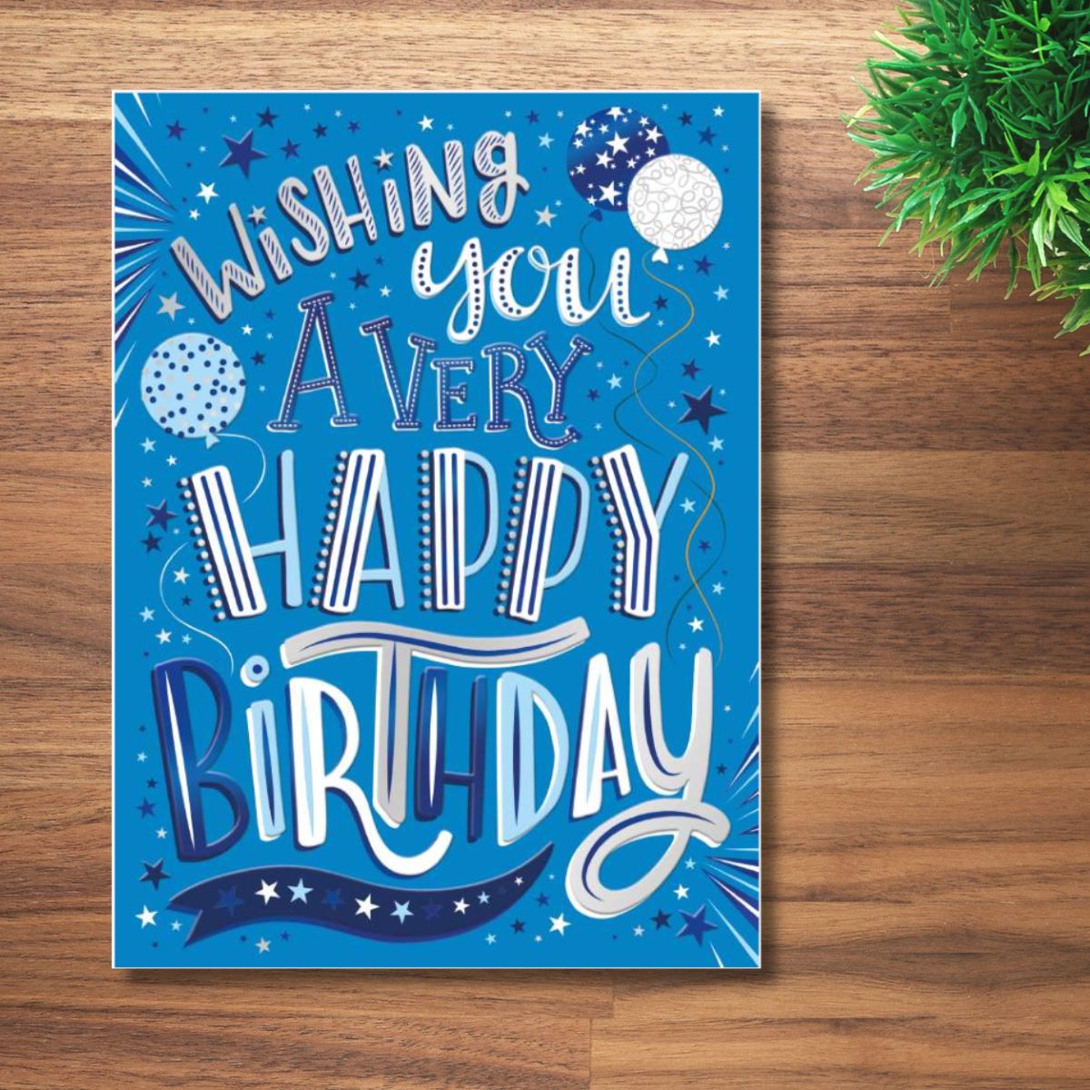 Male Contemporary Birthday Card - Wishing You...