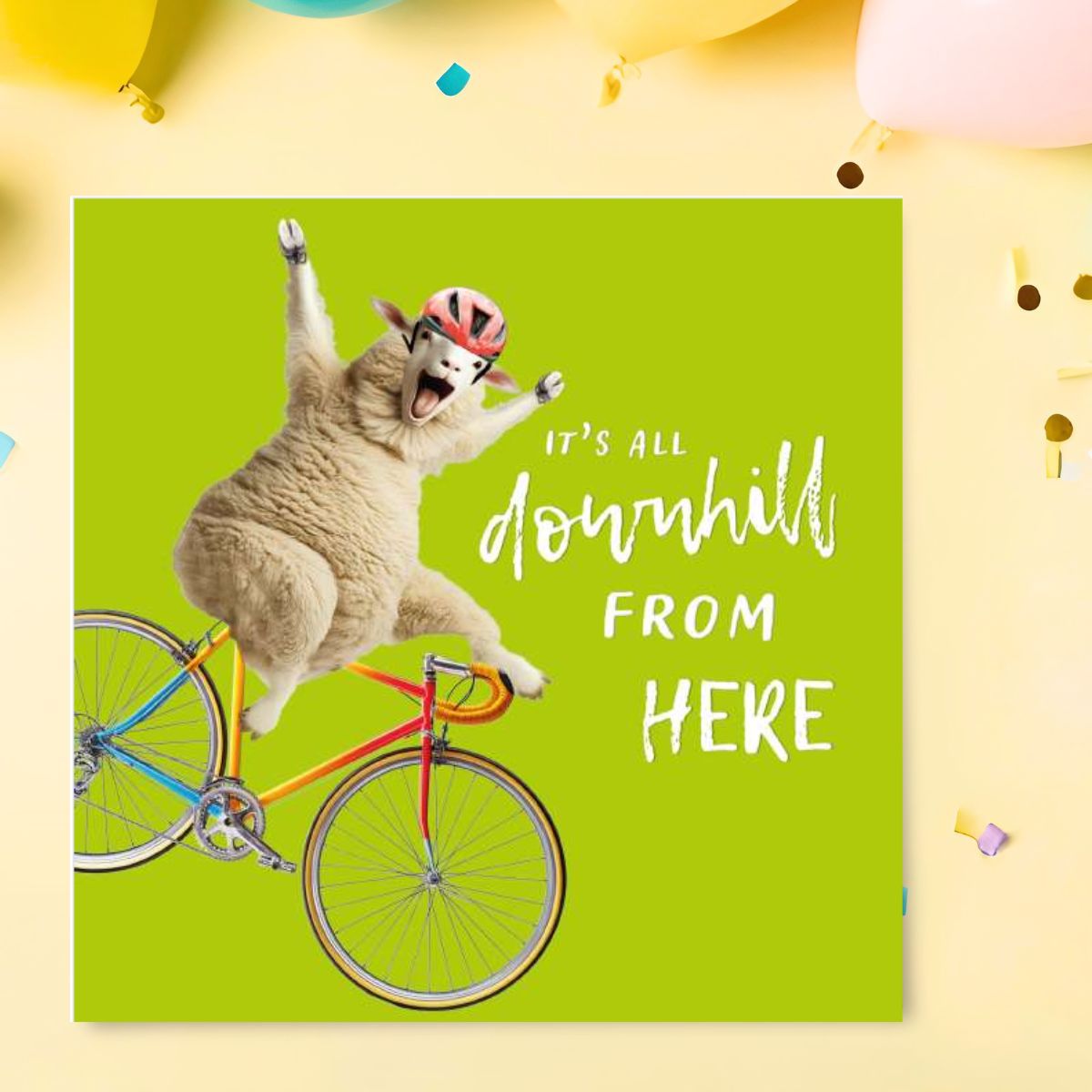 Epic Birthday Card - Downhill From Here