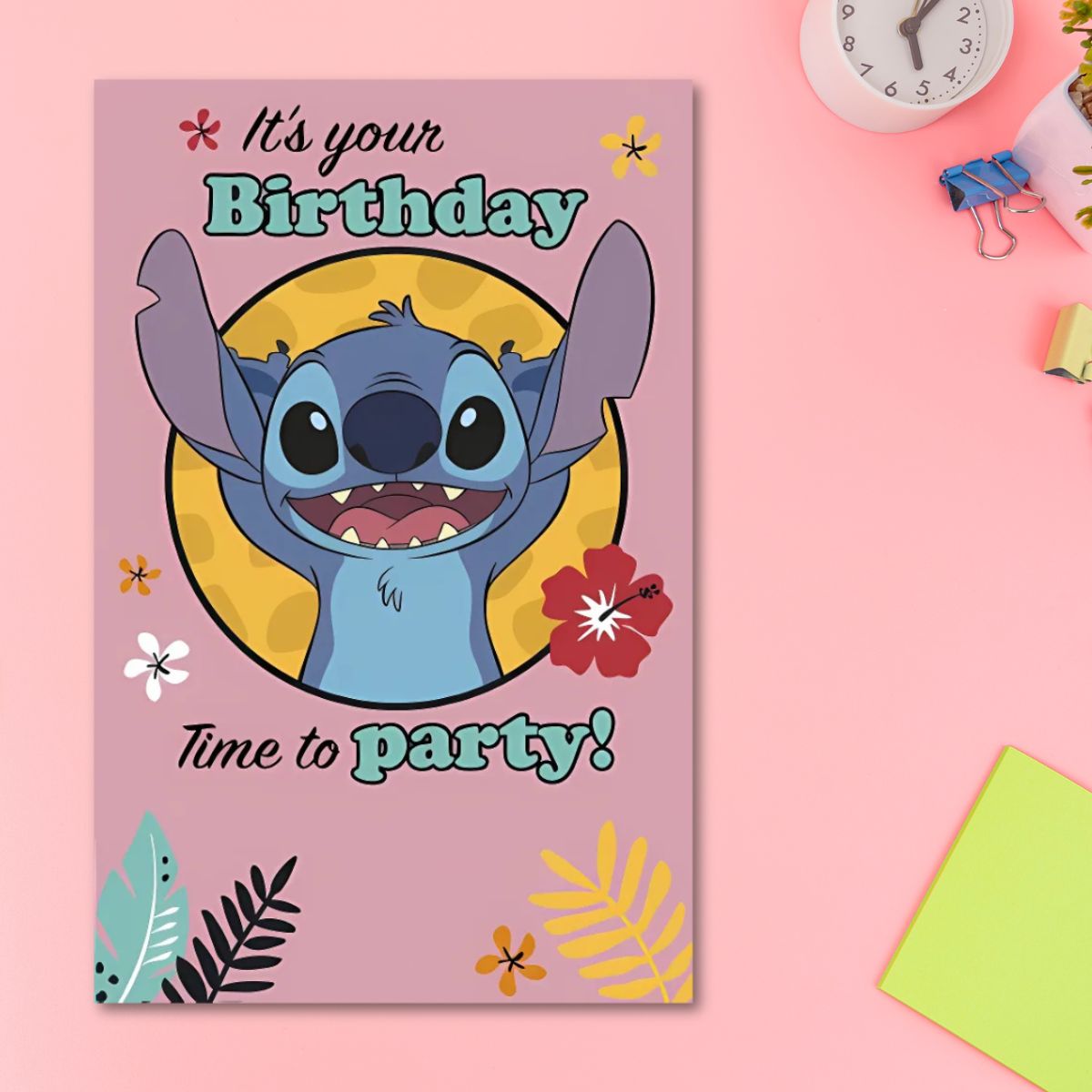 Disney Lilo & Stitch Birthday Card - Time To Party!