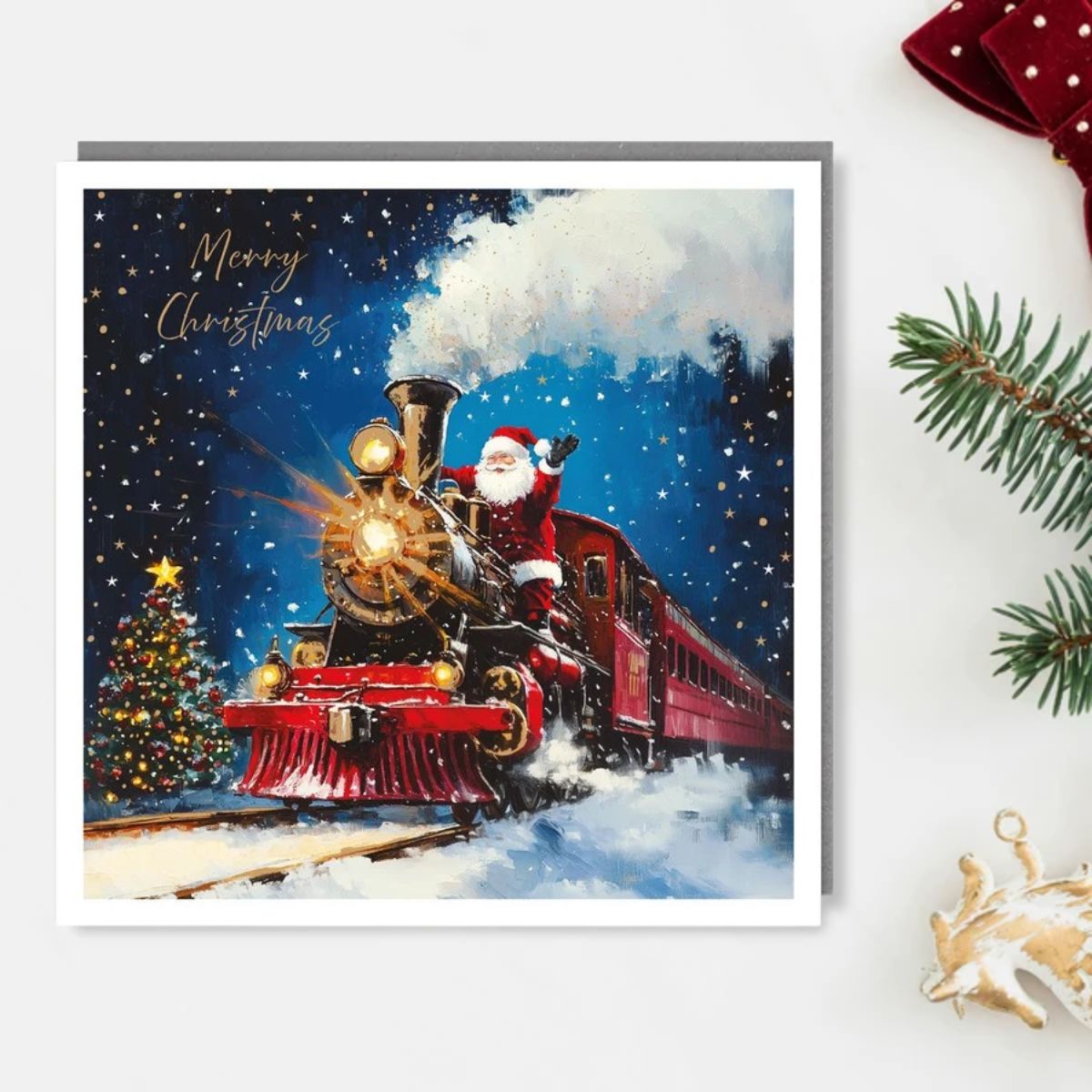Charity Christmas Cards - 5 x Santa Train