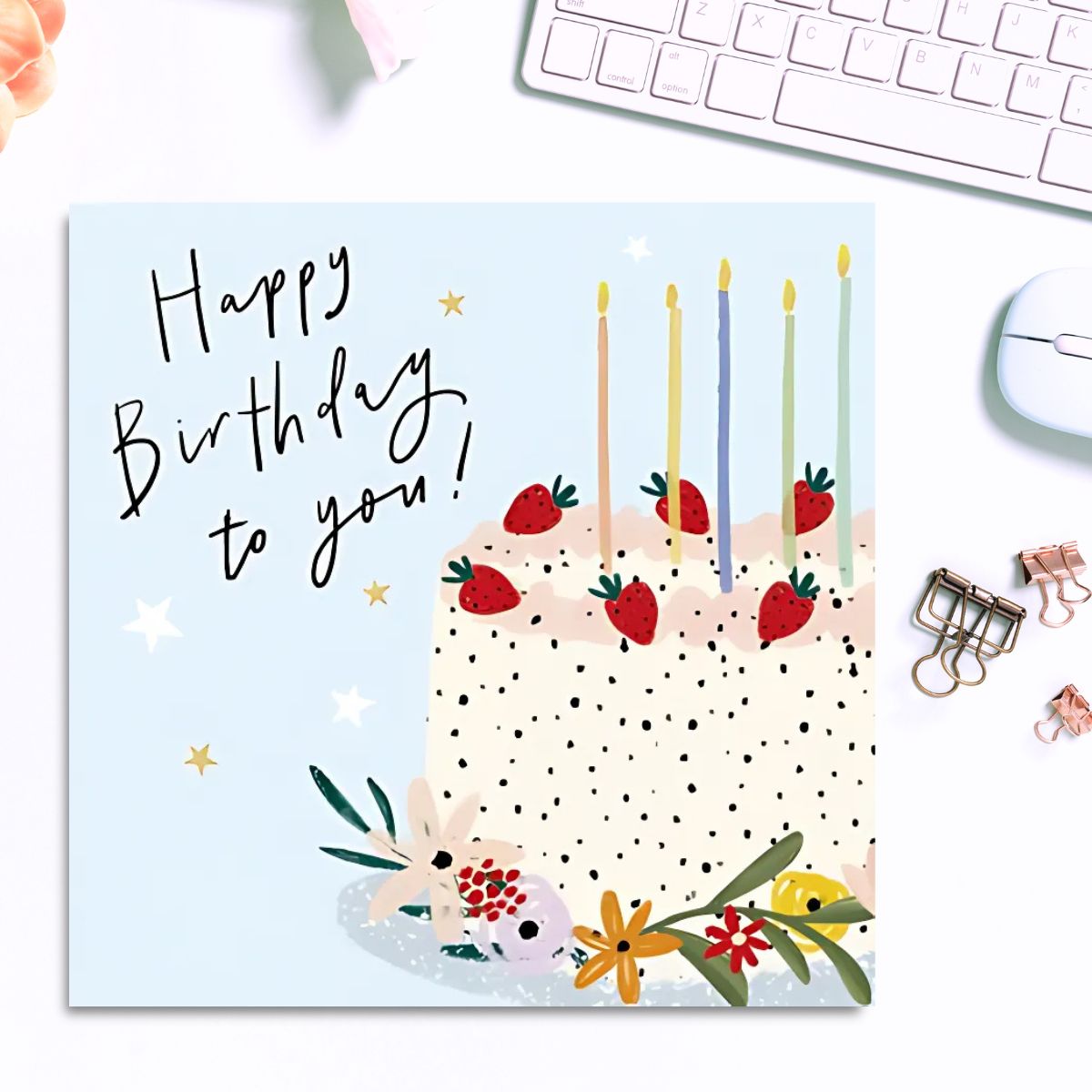 Mimosa Fizz Birthday Card - Birthday Cake