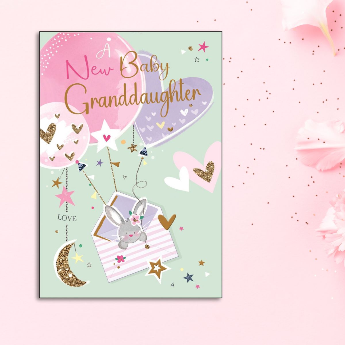 Birth Of Granddaughter Card - Signature Bunny & Envelope