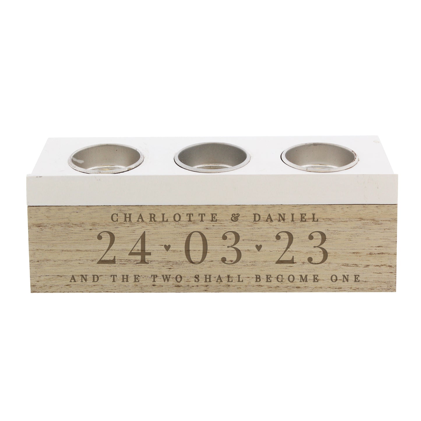 5th Anniversary Gift - Large Date Triple Tea Light Box