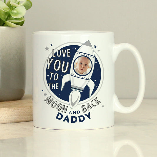 Personalised Photo Upload Moon & Back Mug