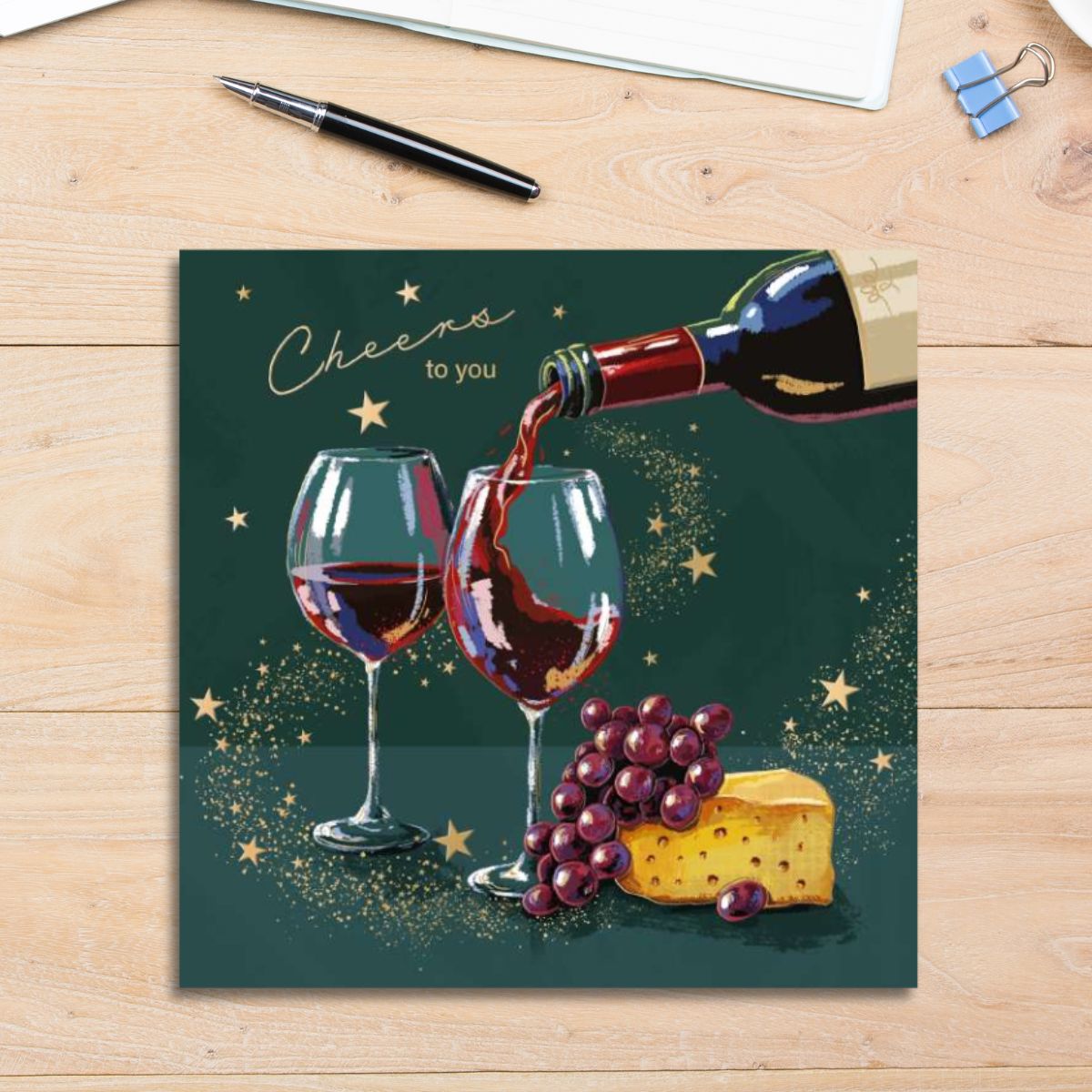 Verve Birthday Card - Cheers To You Wine