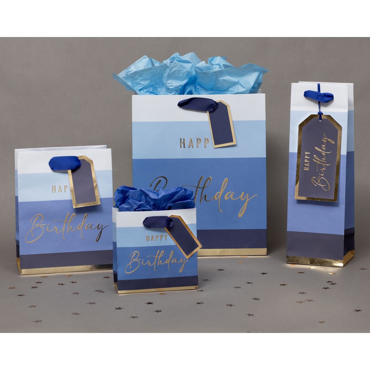 Gift Bag Small - Blue Stripe