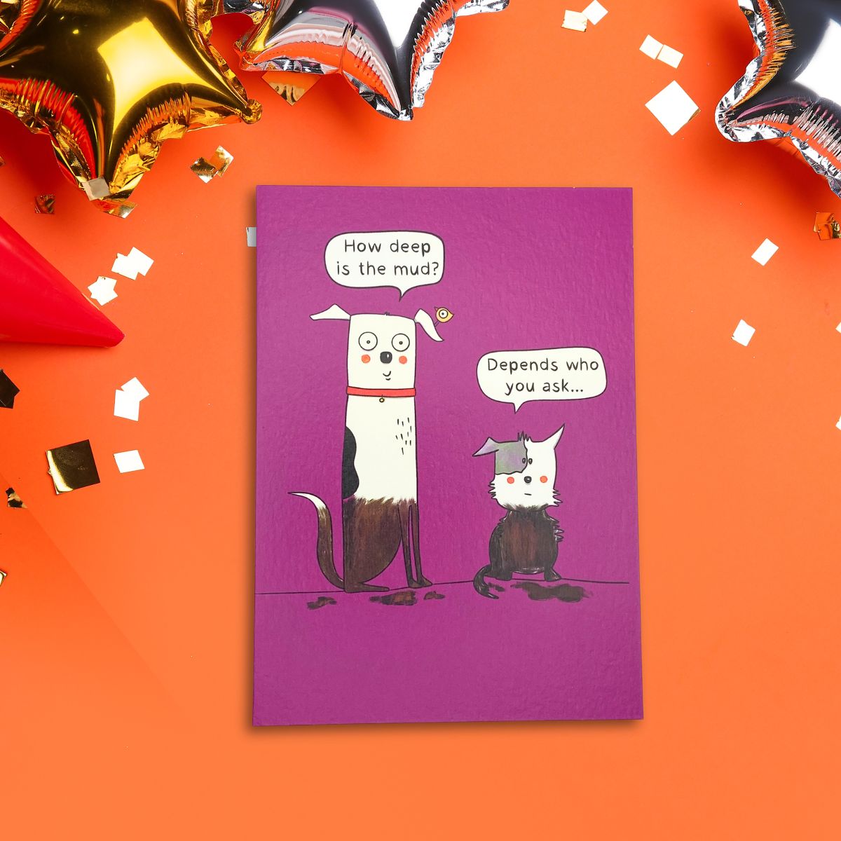 Recycled Paper Greetings Birthday Card- How Deep Is The Mud?