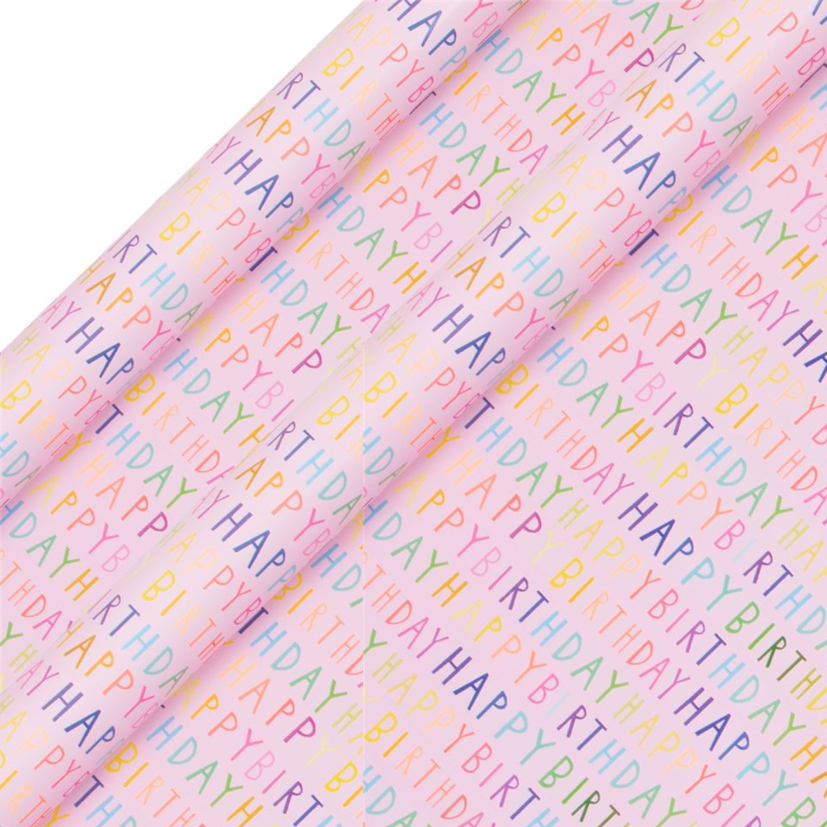 Rollwrap Collection - Neon Happy Birthday Pink Duo
