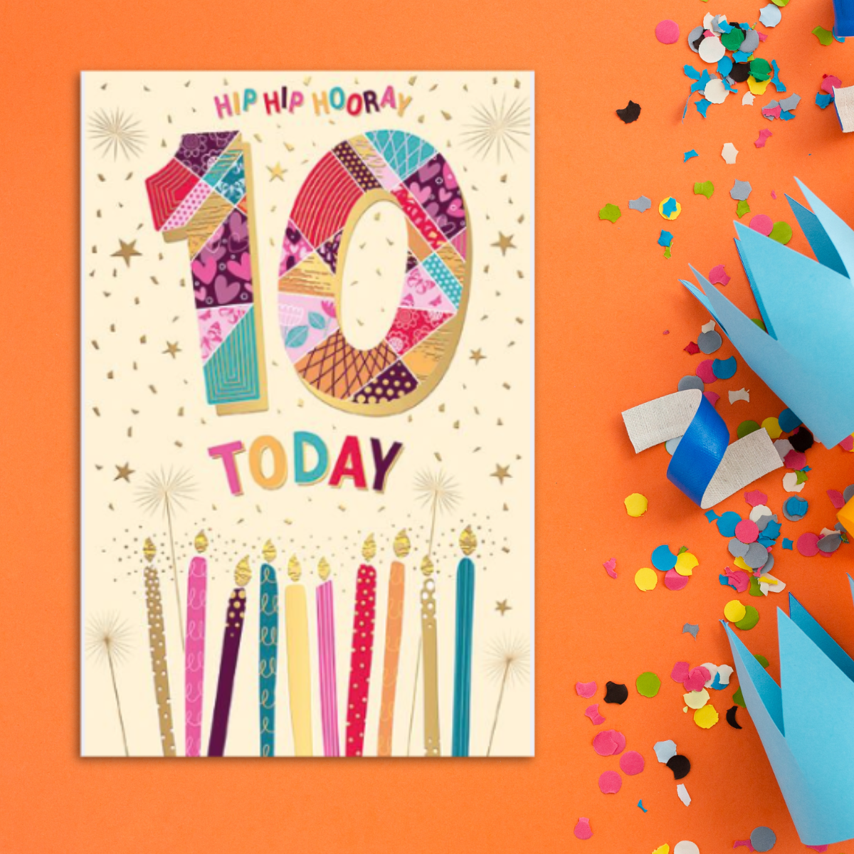 10th Birthday Card - Hip Hip Hooray