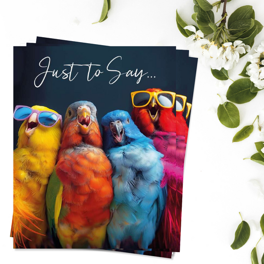 Notelets Just To Say - Parrots - Pack Of 4