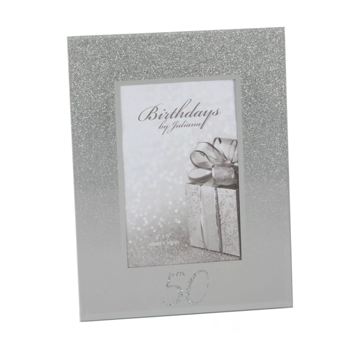 Age 50 Gift - Glitter Mirror Photo Frame