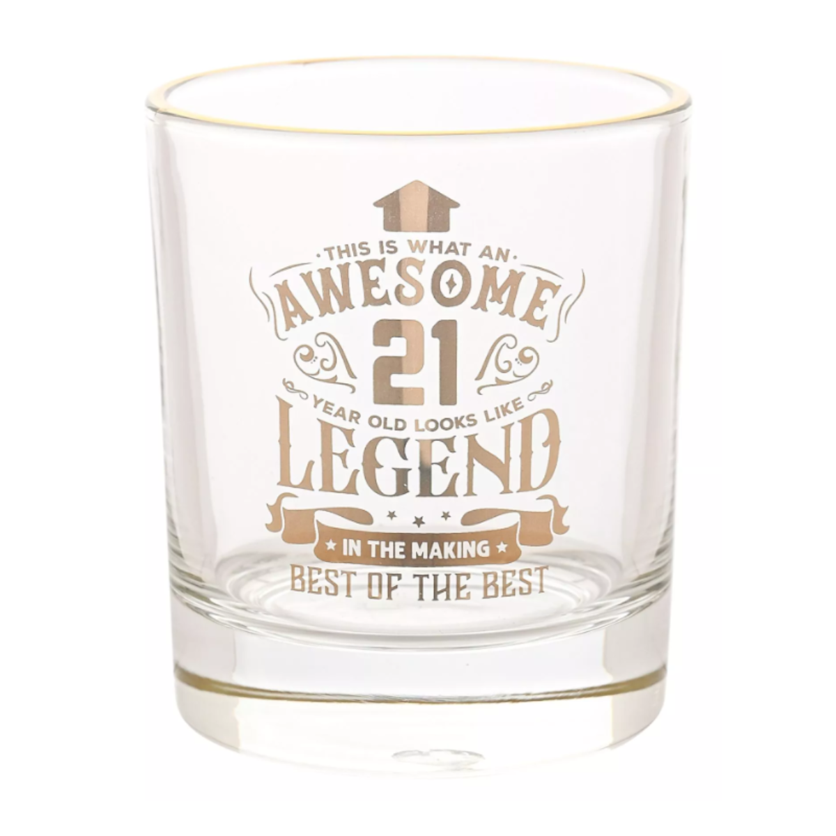 Age 21 Gift - Harvey Makin Legend Tumbler Glass - 21 Years