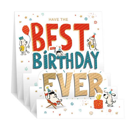 Zig Zag Pop Up Birthday Card - Best Birthday Ever